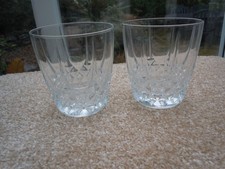Pair Royal BRIERLEY Crystal - YORK Cut - Whiskey Tumblers Glasses 3.5inch high