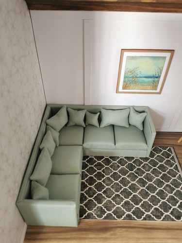 Dolls house square corner - house, sofa