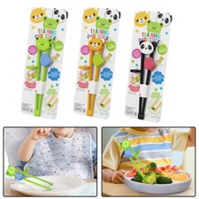 3X Kids Children Training Chopsticks Cartoon Practice Tableware Widen Serrations
