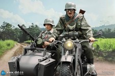 1/6 Scale Dragon Dreams DID WWII German Zundapp Motorcycle Sidecar Grey E60075G