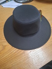 Black Men's Hat WWK Wide Brim. Size 59cms with Feather Detail. New Unused.