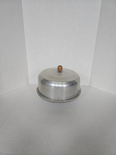 Vtg aluminum cake cover - aluminum, 10"