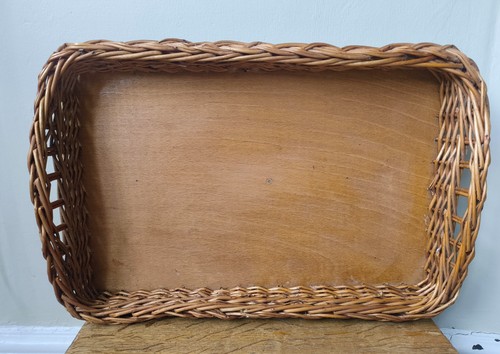 Vintage wicker serving tray - serving,