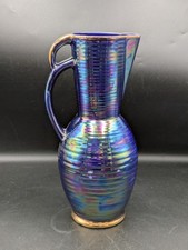 Art Deco Iridescent Vase Double Handle- 12.5 Inch