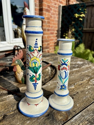 Two hand painted candlesticks - hand,