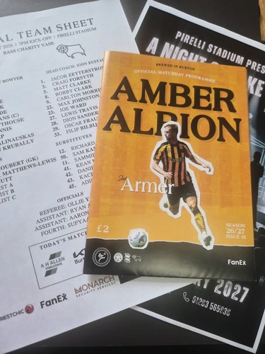 Burton albion derby county - v,