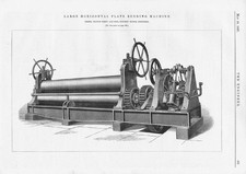 FRANCIS BERRY & SONS Sowerby Bridge Plate Bending Machine Antique Print 1887