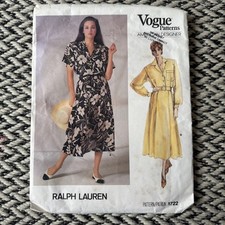 Ralph Lauren 1722 Vogue Patterns American Designer Size 10 UnCut Used