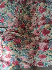 Vintage Sanderson Rose Peony Single Lined Door Curtain 72 Inch Long