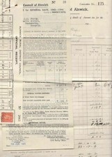 Rural District Council Alnwick 1945 Genral Rates Invoice & Stamp Receipt Rf38761