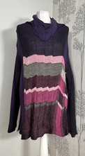 Crea Concept 44 Uk 16 Purple Roll Neck Jumper Alpaca Wool Blend Arty Pullover