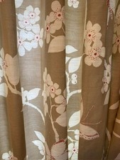 Professionally made pencil pleat curtains, tie backs. Flowers/butterfly, 135x195