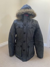 Mens Grey Parka With Fur