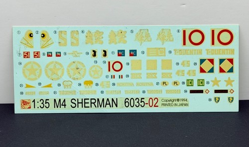Decals 35 m4 sherman - -,