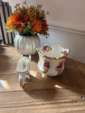 Vintage bone china wheelbarrow - vintage,