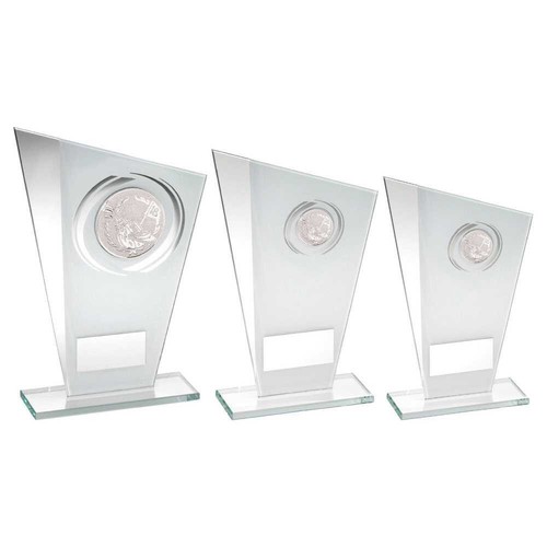 Wedge glass golf trophy - glass,