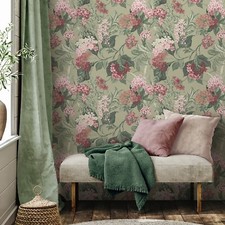 Pink Sage Floral Wallpaper
