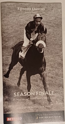 Epsom race card - card, 28/9/25