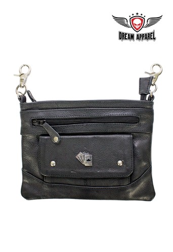 Leather belt bag black naked - leather,