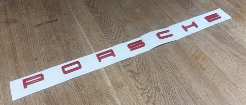 Porsche gloss red rear badge - rear,