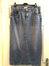 Long Cotton Blue Denim Skirt - Size 16