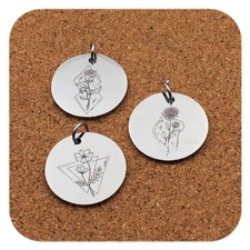 Engraved Birth Flower