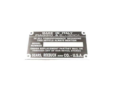 Data plate fits - to, vintage