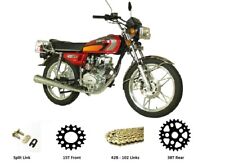 Chain & Sprockets Set GOLD for Yamasaki YM125-3 Motorcycle Chinese CG125