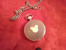 Disney SII Bronze Tone Mickey Mouse Pocket Watch With Fob MU1047