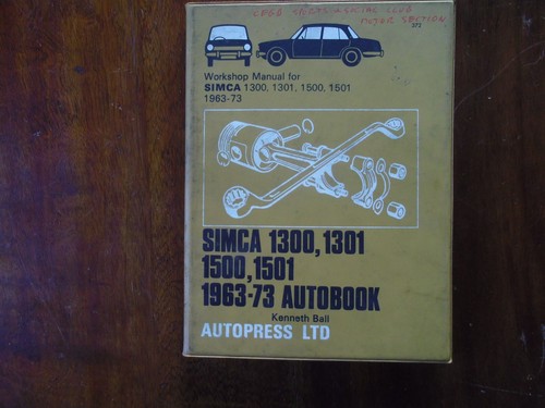 Autobook workshop manual simca - workshop,