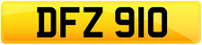 DATELESS REGISTRATION PRIVATE PLATE CHERISHED SHORT CAR NUMBER DFZ 910