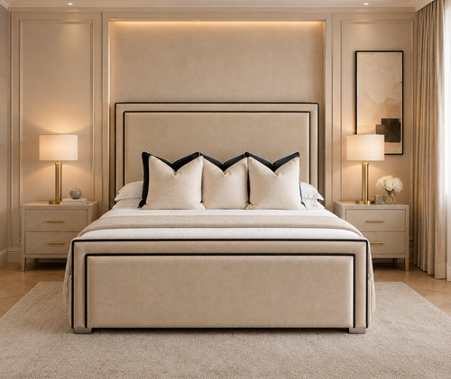 Celeste double piping - celeste, bed