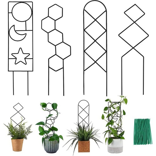 Metal plant trellis - trellis, garden