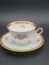 Rosenthal Bavaria Empire Small Tea Cup & Saucer Floral Pattern Gold Gilt Trim