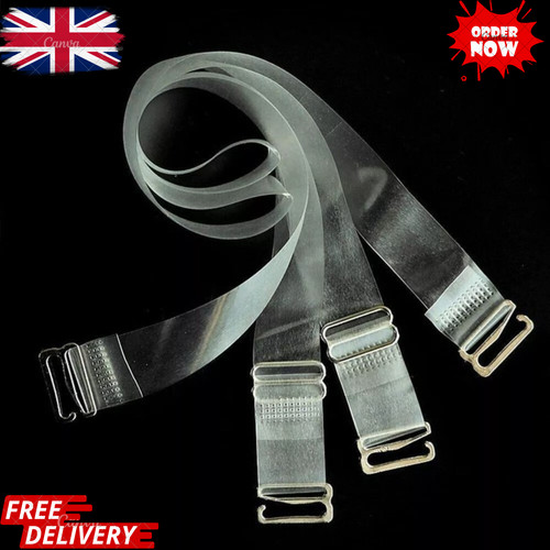 Transparent clear bra straps - clear,