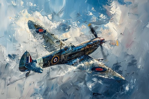 Spitfire style aircraft canvas - style,
