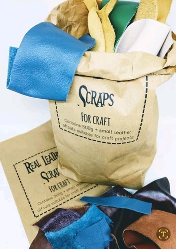 Real leather off cuts - leather, small