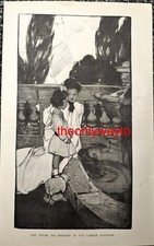 She Found No Mermaid In The Garden Fountain, Book Illustration (Print), 1904