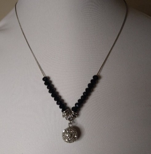 Jet black faceted crystal - faceted,