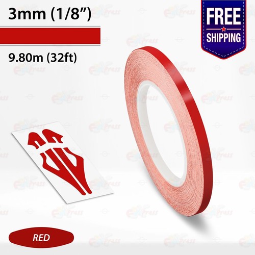Red 3mm pin stripe - red,