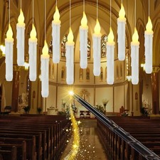 12× LED Floating Candles Harry Potter Hanging Candles W/Magic Wand Remote,Party