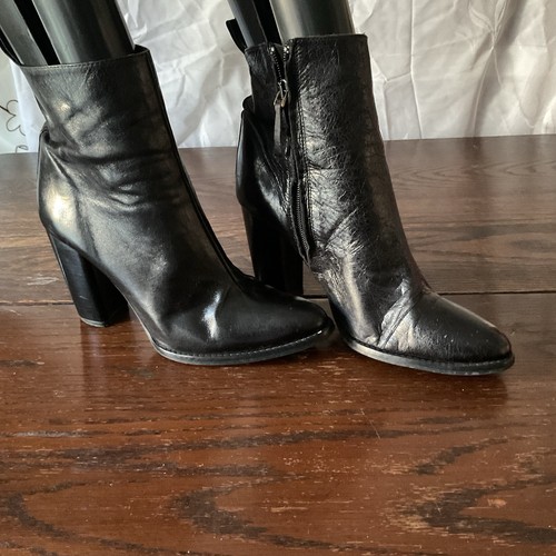 Zara black leather - black,