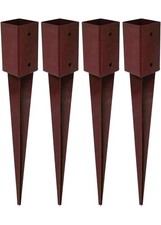 4x Fence Post Spike Garden Gate Support Holder Metal Steel Stakes Outdoor 75mm