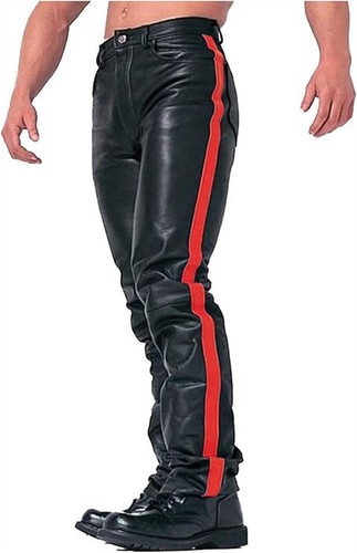 Mens leather pants workout - leather,