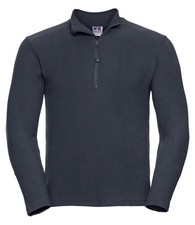 Mens Russell 881M Lightweight Zip Neck Fleece. Navy S-XL. T5048.