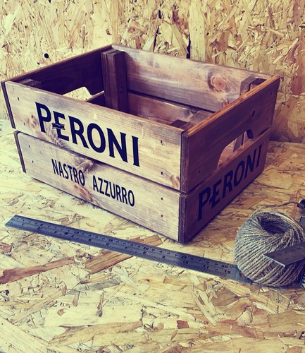 Peroni wooden crate rustic - wooden,