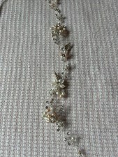 The Bobby Pin Bridal Hair Vine In Pearl Silver And Gold. Delicate Leaf Pattern.