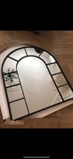 Black Crittal Wall Mirror With Curved Top industrial style 