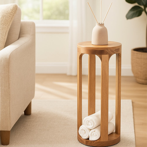 Walnut wooden side - table, small