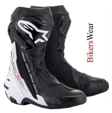 Alpinestars Supertech R Black Racing & Sport Motorcycle Boots -White/Black (12)
